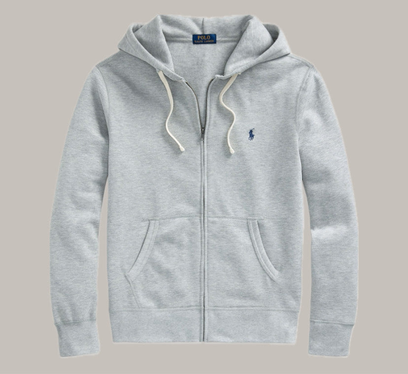 Polo Full Zip Grey