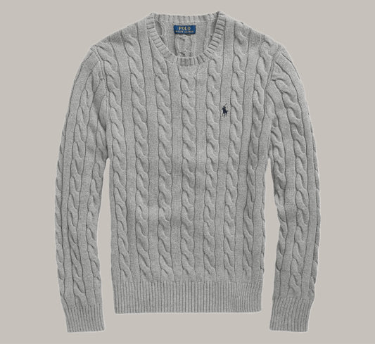 Polo Cable Knit Grey